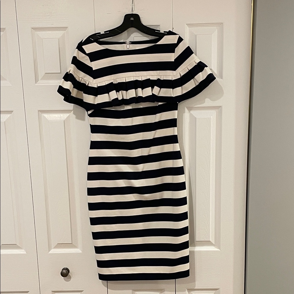 Get Nautical! Eliza J Striped Ruffle Midi Dress